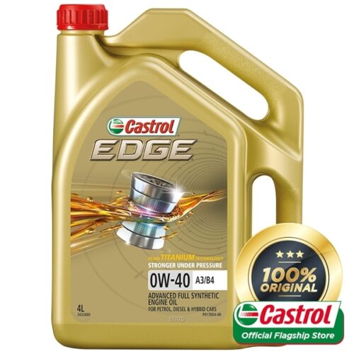 Castrol Edge 0W-40 A3/B4 4L Fluid Titanium Advanced Full Synthetic Engine Oil For Petrol, Diesel, & Hybrid Cars (4L) – 3422680