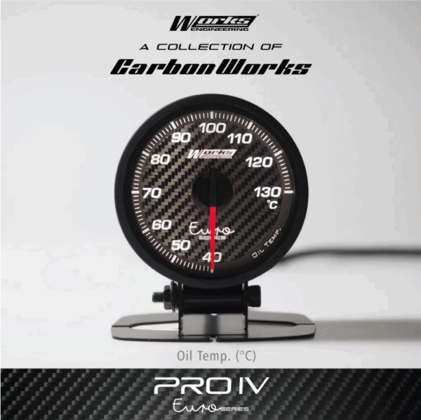 Works Engineering Pro IV 52mm Euro Series Gauge - Engine / Transmission Oil Temperature Gauge
