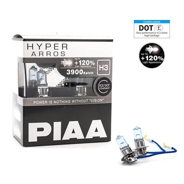 PIAA Hyper Arros 3900K Halogen Bulb Kit (2pcs) - Image 3