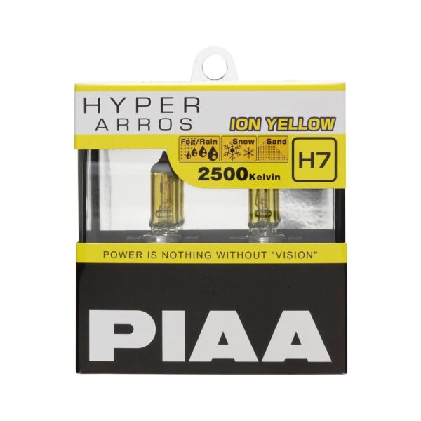 PIAA Hyper Arros 2500K Ion Yellow Halogen Bulb Kit (2pcs) - H7 - Image 2
