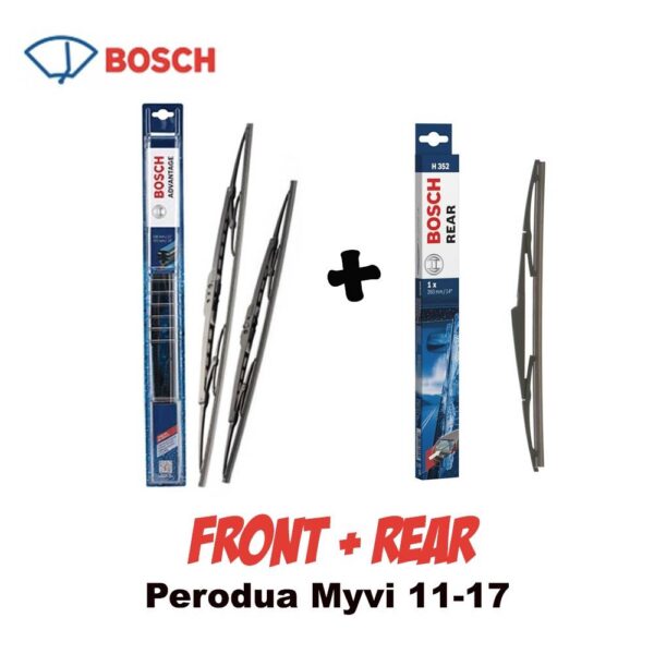 [Front + Rear] Perodua Myvi 05-17 1st gen/2nd gen Bosch Wiper Set - Image 2