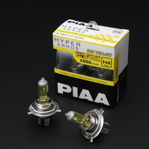 PIAA Hyper Arros 2500K Ion Yellow Halogen Bulb Kit (2pcs) – H4