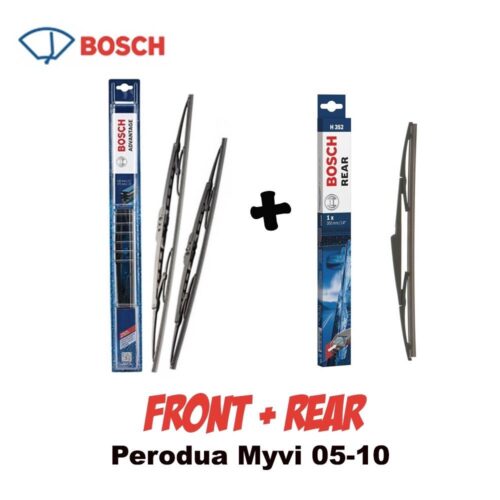 [Front + Rear] Perodua Myvi 05-17 1st gen/2nd gen Bosch Wiper Set