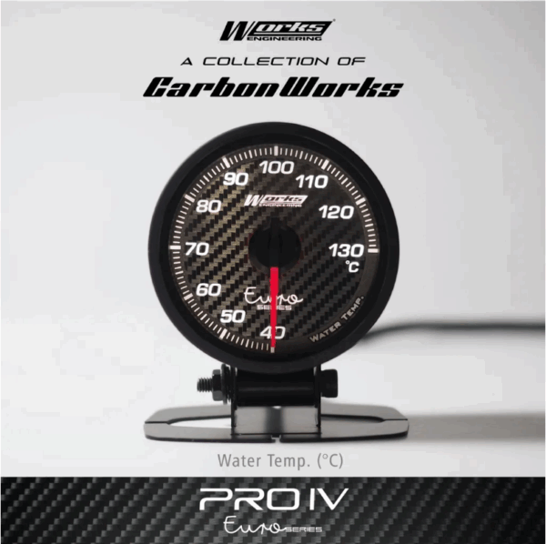 Works Engineering Pro IV 52mm Euro Series Gauge - Coolant / Water Temperature Gauge