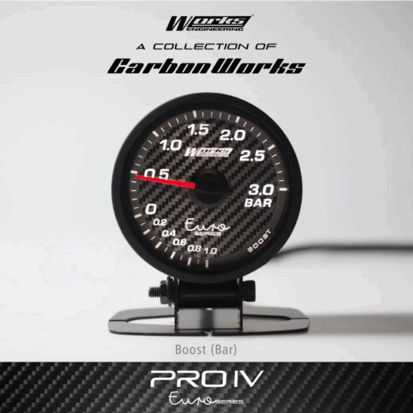 Works Engineering Pro IV 52mm Euro Series Gauge - 3 Bar Boost Gauge